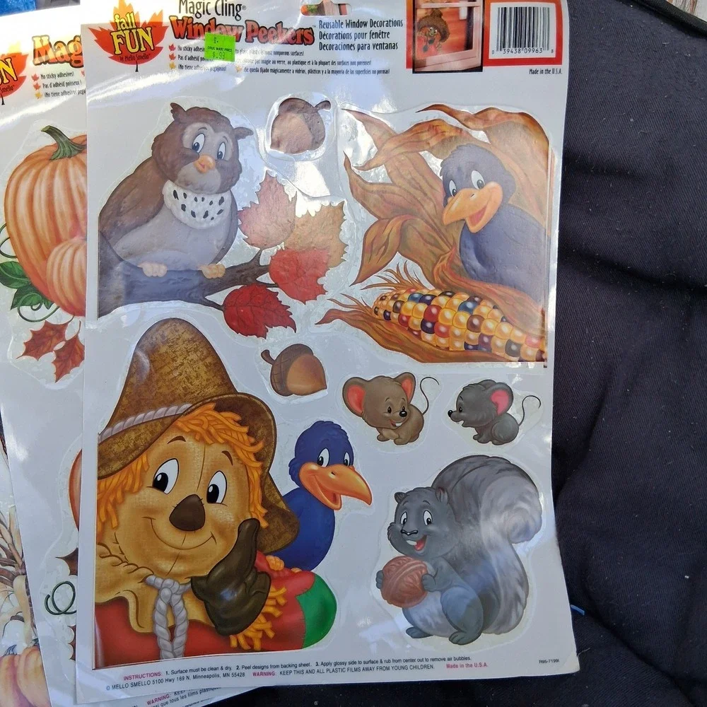 Vintage 90s NOS Fall Harvest Thanksgiving Klingers Mello Smello Magic Window...